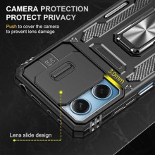 Ударопрочный чехол Camshield Army Ring для Xiaomi Redmi 12 / Poco M6 Pro 5G – Черный