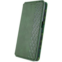 Кожаный чехол книжка GETMAN Cubic (PU) для Xiaomi Redmi 12 – Зеленый
