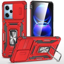 Ударопрочный чехол Camshield Army Ring для Xiaomi Redmi 12 / Poco M6 Pro 5G – Красный