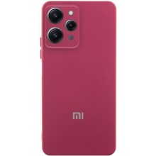 Чохол Silicone Cover Lakshmi Full Camera (AAA) with Logo для Xiaomi Redmi 12 – Бордовий
