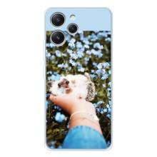 Чехлы с изображением разных животных для Xiaomi Redmi 12 (Ежик на руках)