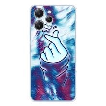 Чехол с принтом для Xiaomi Redmi 12 (AlphaPrint - Знак сердечка) (Радужное сердце)