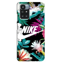 Силиконовый Чехол на Xiaomi Redmi 12 с картинкой Nike (Цветочный Nike)