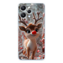 Яркий чехол для Xiaomi Redmi 12 с Зимними Оленятами