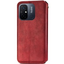 Кожаный чехол-книжка GETMAN Cubic (PU) для Xiaomi Redmi 12C – Красный