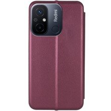 Кожаный чехол-книжка Classy для Xiaomi Redmi 12C – Бордовый