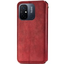 Шкіряний чохол-книжка GETMAN Cubic (PU) для Xiaomi Redmi 12C – Червоний