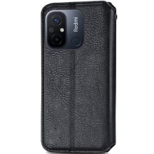 Кожаный чехол-книжка GETMAN Cubic (PU) для Xiaomi Redmi 12C – Черный