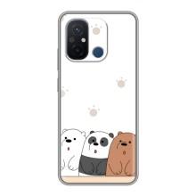 Чохли з зображенням різних тварин на Xiaomi Redmi 12C (Здивовані ведмедики)
