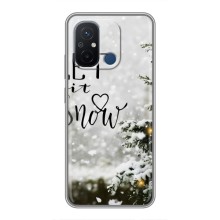 Новогодние, Праздничные Чехлы для Xiaomi Redmi 12C - 2024 год (Let it snow)