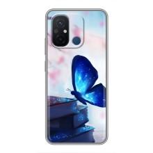 Силіконовий бампер з картинкою звірів для Xiaomi Redmi 12C (Метелик синій)