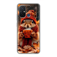 Друкований чохол 'Звірята з кавою' для Xiaomi Redmi 12C – Білка з кавою