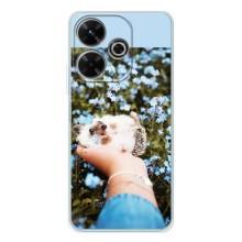 Чехлы с изображением разных животных для Xiaomi Redmi 13 (Ежик на руках)