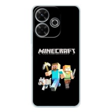 Чехол Майнкрафт на Xiaomi Redmi 13 (AlphaPrint) Minecraft (герои Minecraft)
