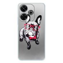 Чехол (ТПУ) Милые собачки для Xiaomi Redmi 13 – Бульдог в очках