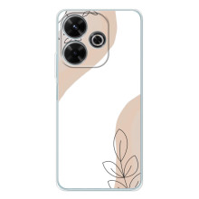 Силконовий чохол з принтом в квітах на Xiaomi Redmi 13 – Нюдовий дизайн