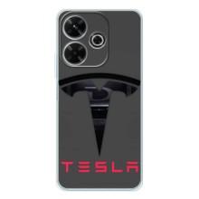 Силиконовый бампер с картинкой машины на Xiaomi Redmi 13 (Logo TESLA)