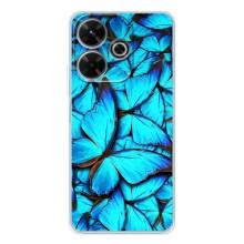 Силиконовый бампер с картинкой животных для Xiaomi Redmi 13 (Крылья бабочек)