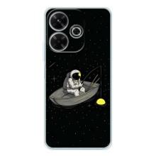 Силіконовый Чохол з принтом "Космонавти" на Xiaomi Redmi 13 – Космонавт на рибалці