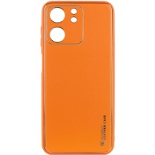 Кожаный чехол Xshield для Xiaomi Redmi 13C / Poco C65 – Оранжевый