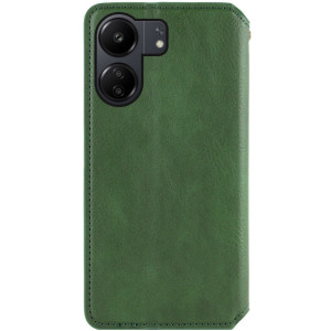 Кожаный чехол-книжка GETMAN Cubic (PU) для Xiaomi Redmi 13C / Poco C65 – Зеленый