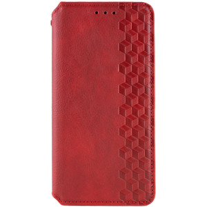 Кожаный чехол-книжка GETMAN Cubic (PU) для Xiaomi Redmi 13C / Poco C65 (Красный)