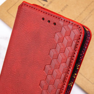 Кожаный чехол-книжка GETMAN Cubic (PU) для Xiaomi Redmi 13C / Poco C65 – Красный