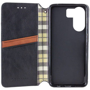 Кожаный чехол-книжка GETMAN Cubic (PU) для Xiaomi Redmi 13C / Poco C65 – Черный