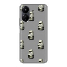 Бампер с принтом Мемы для Xiaomi Redmi 13C (Каменное лицо)
