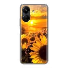 Чехол с Цветами для Xiaomi Redmi 13C (поле подсолнухов)