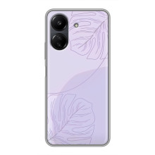 Чехол цветочный дизайн для Xiaomi Redmi 13C – Монстера фиолетовая