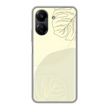 Чехол цветочный дизайн для Xiaomi Redmi 13C – Зелёный фон