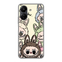 Чехол с Лабубу на Xiaomi Redmi 13C – Коллаж Лабубу