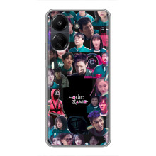 Чехол Гра в кальмара для Xiaomi Redmi 13C – Коллаж игры кальмара