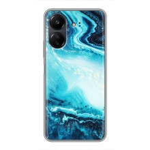 Мраморный чехол на Xiaomi Redmi 13C (VPrint) (Голубой мрамор)