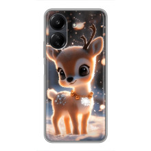 Яркий чехол для Xiaomi Redmi 13C с Зимними Оленятами – Оленёнок