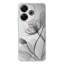 Чехол с цветочным принтом на Редми 13х – Черные цветы