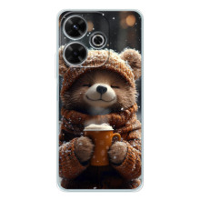 Печатный чехол «Зверята с кофе» для Xiaomi Redmi 13x – Мишка с кофе
