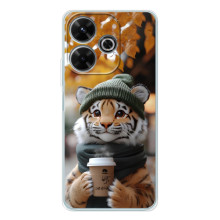 Печатный чехол «Зверята с кофе» для Xiaomi Redmi 13x – Тигр с кофе