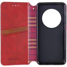 Кожаный чехол-книжка GETMAN Cubic (PU) для Xiaomi Redmi 14C / Poco C75 – Красный