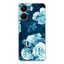 Чехлы (ART) Цветы на Xiaomi Redmi 14C (VPrint) (Голубые Бутоны)
