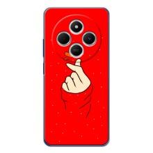 Чехлы (Знак сердечка) на Xiaomi Redmi 14C – Сердце на красном