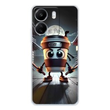 Чехол с мемом Тралалело тралала на Xiaomi Redmi 14C (Капучино асасино)