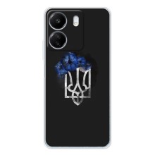 Чехол с украинским гербом на Xiaomi Redmi 14C – Герб с цветком
