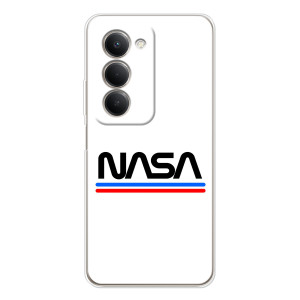 Силіконовый бампер з принтом "Наса" на Xiaomi Redmi 15 5G – NASA на білому тлі