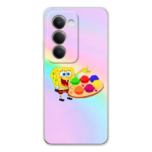 Силіконовий чохол Спанч Боб на Модель телефона "Xiaomi Redmi 15 5G" українськими буквами та цифрами можна написати як: **Сяомі Редмі 15 5G**. (Бургери)