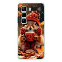 Печатный чехол «Зверята с кофе» для Xiaomi Redmi 15 5G – Белка с кофе