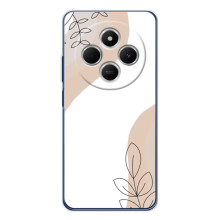 Силиконовый чехол с принтом в цветах на Xiaomi Redmi 15 – Нюдовый дизайн