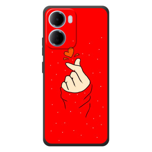 Чохол (Знак сердечка) для Xiaomi Redmi 15a – Сердечко на червоному