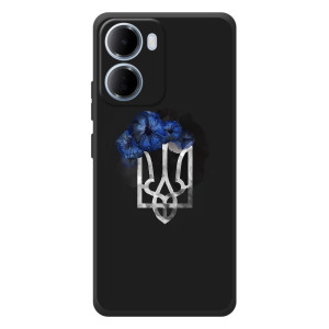 Чехол с украинским гербом на Xiaomi Redmi 15a – Герб с цветком
